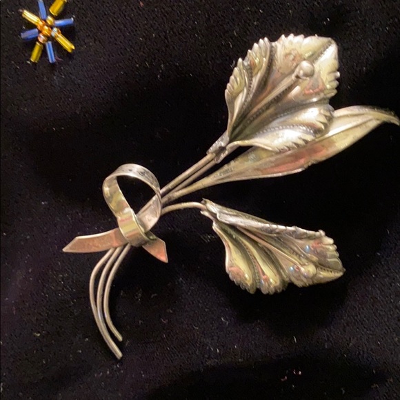 Coro sterling Calla lily brooch Vintage - Picture 2 of 5